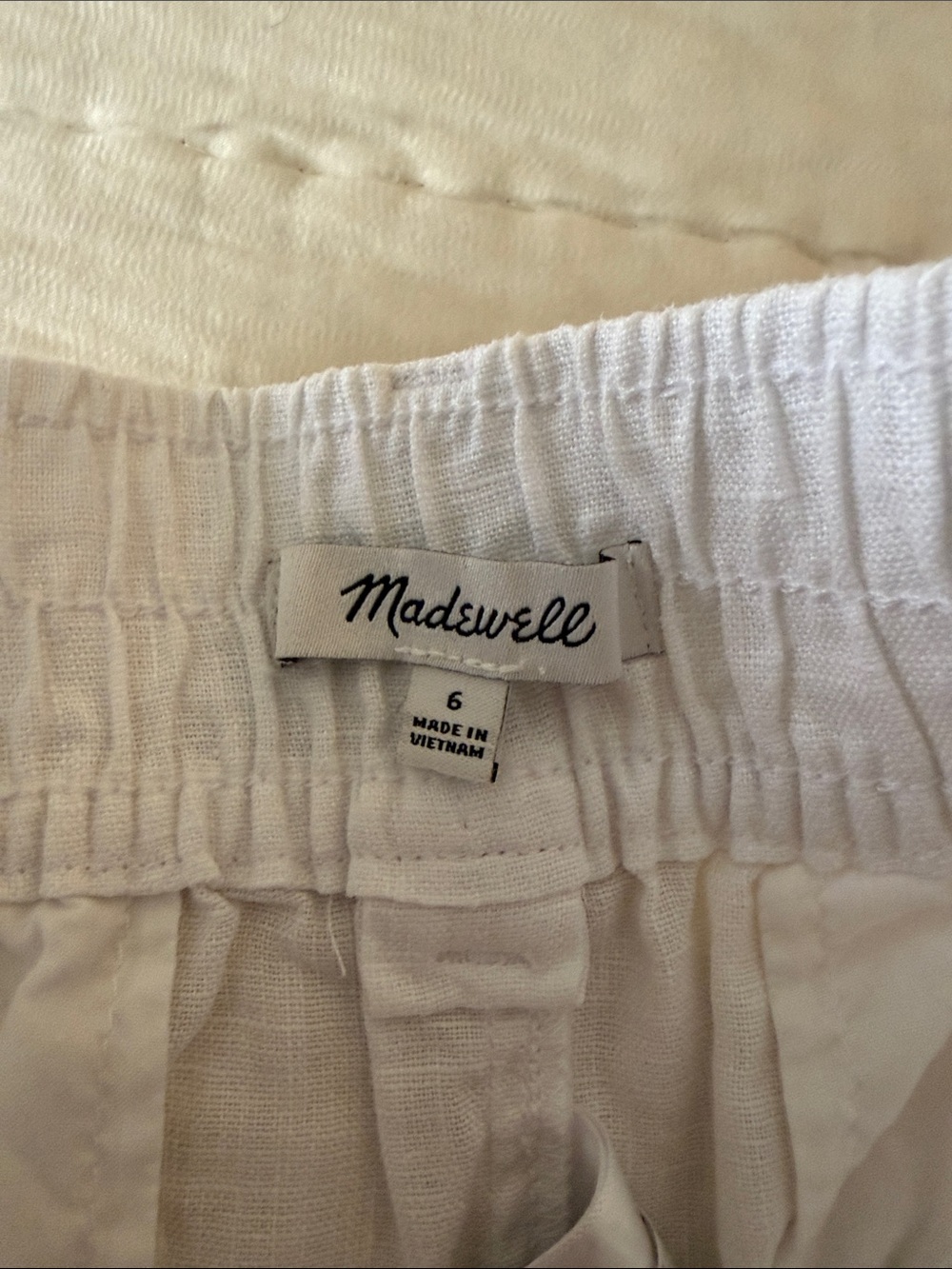 Madewell White High-Rise Linen Blend Pleated Shorts - Picture 2 of 7